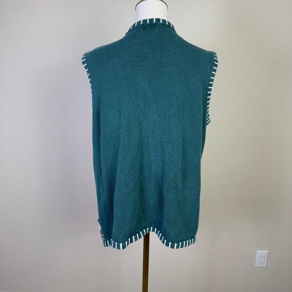 Holiday Editions Christmas Embroidered Sweater Vest US Women's XL - Picture 4 of 8